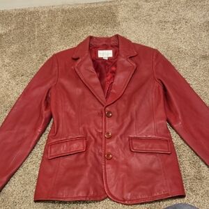Worthington Deep Red Leather Jacket
